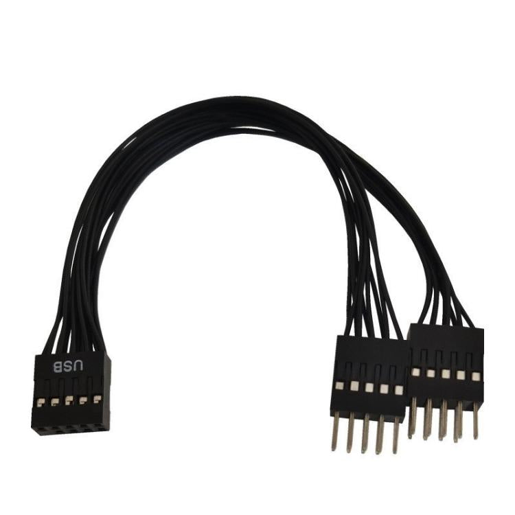 Cabo Extensor Adaptador USB 2 em 1 para Placa-mãe de Computador de Secretária, 9 Pinos
