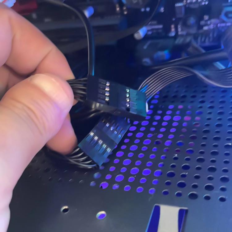 Cabo Extensor Adaptador USB 2 em 1 para Placa-mãe de Computador de Secretária, 9 Pinos