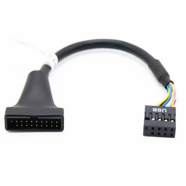 2 Cabos Adaptadores USB3.0 para Placa-mãe de Computador, 20 Pinos Macho para 9 Pinos Fêmea, 9 Pinos Macho para 20 Pinos Fêmea