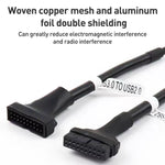 2 Cabos Adaptadores USB3.0 para Placa-mãe de Computador, 20 Pinos Macho para 9 Pinos Fêmea, 9 Pinos Macho para 20 Pinos Fêmea