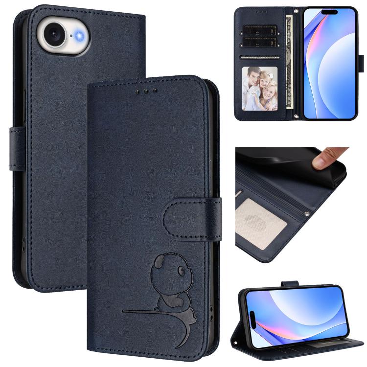 Capa para telemóvel Litter Panda em pele com relevo e RFID, com cordão, para iPhone 17e / 16e, para iPhone 17 Pro Max, para iPhone 17 Pro, para iPhone 17, para iPhone Air, para iPhone 16 Pro Max, para iPhone 16 Pro, para iPhone 16 Plus