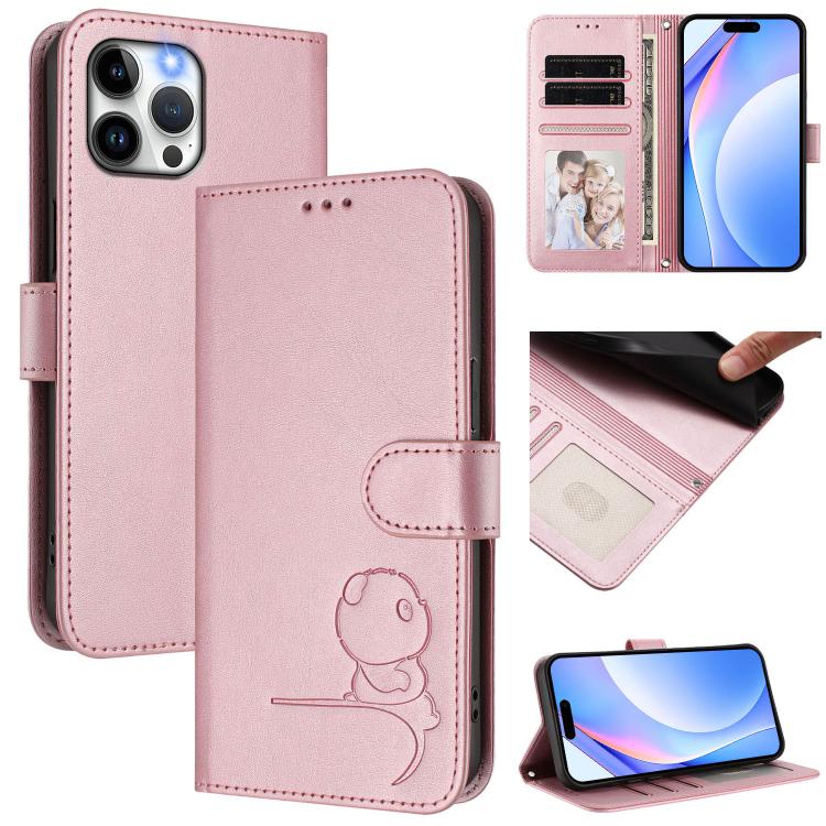 Litter Panda Embossing RFID Leather Phone Case with Lanyard, For iPhone 14 Pro Max, For iPhone SE 2022 / 2020 / 8 / 7, For iPhone 13 Pro Max, For iPhone 13 Pro, For iPhone 13 mini, For iPhone 12 / 12 Pro, For iPhone 12 Pro Max, For iPhone 12 mini