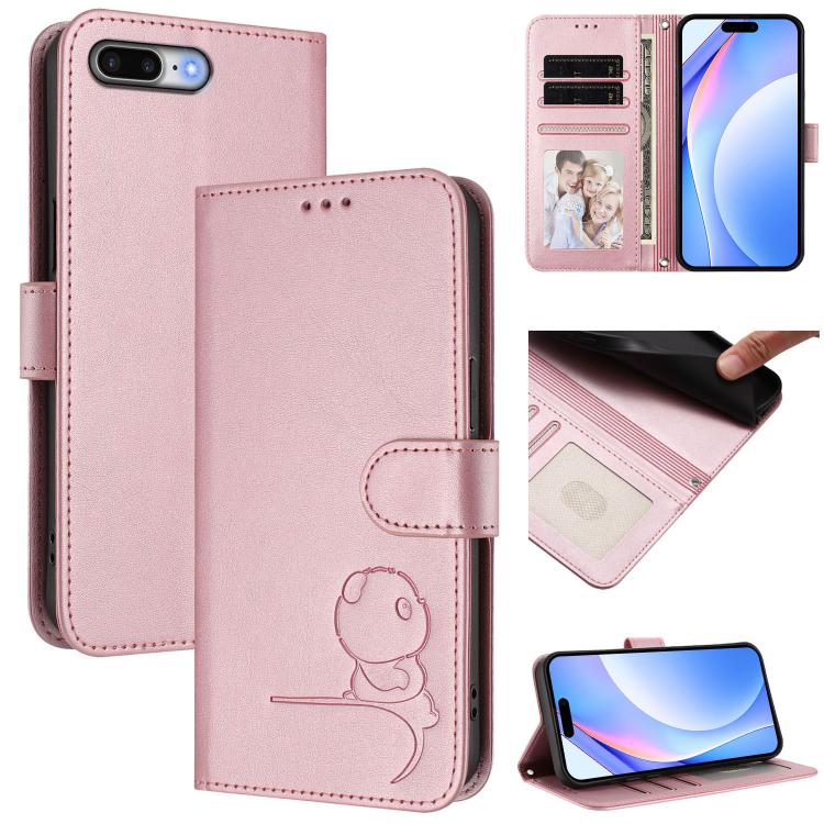 Estojo de Telefone em Couro com Relevo Panda Litter e RFID com Cordão, Para iPhone 11 Pro Max, Para iPhone 11, Para iPhone 11 Pro, Para iPhone X / XS, Para iPhone XR, Para iPhone XS Max, Para iPhone 8 Plus / 7 Plus