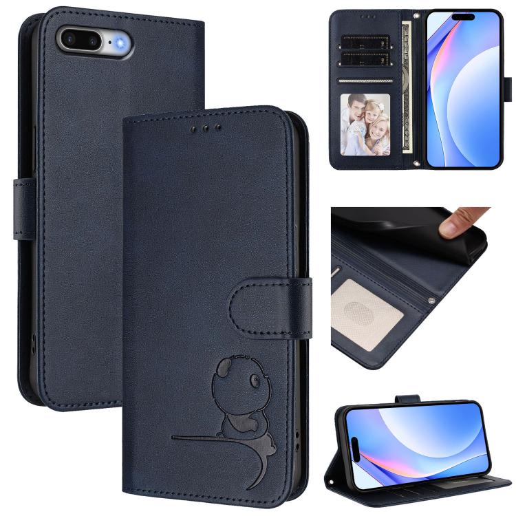 Estojo de Telefone em Couro com Relevo Panda Litter e RFID com Cordão, Para iPhone 11 Pro Max, Para iPhone 11, Para iPhone 11 Pro, Para iPhone X / XS, Para iPhone XR, Para iPhone XS Max, Para iPhone 8 Plus / 7 Plus