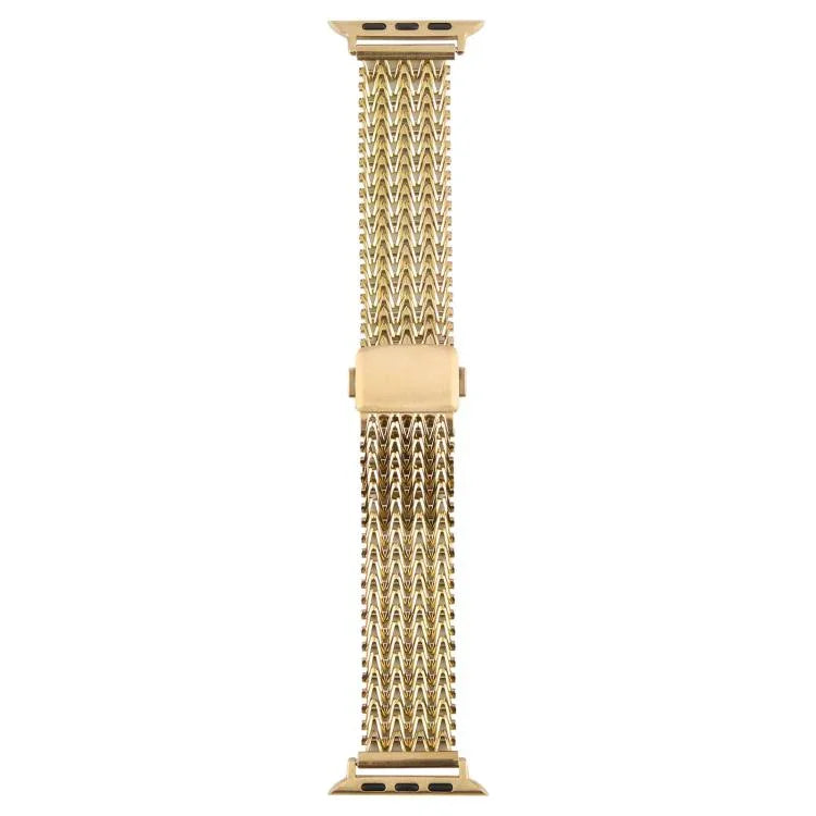 Correia de Relógio Metálica em Malha de Aço com Fecho Magnético de Pressão, Para Apple Watch 46mm / 49mm / 45mm / 44mm, Para Apple Watch 42mm / 41mm / 40mm / 38mm