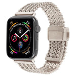 Correia de Relógio Metálica em Malha de Aço com Fecho Magnético de Pressão, Para Apple Watch 46mm / 49mm / 45mm / 44mm, Para Apple Watch 42mm / 41mm / 40mm / 38mm