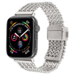 Correia de Relógio Metálica em Malha de Aço com Fecho Magnético de Pressão, Para Apple Watch 46mm / 49mm / 45mm / 44mm, Para Apple Watch 42mm / 41mm / 40mm / 38mm