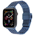 Correia de Relógio Metálica em Malha de Aço com Fecho Magnético de Pressão, Para Apple Watch 46mm / 49mm / 45mm / 44mm, Para Apple Watch 42mm / 41mm / 40mm / 38mm