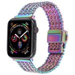 Correia de Relógio Metálica em Malha de Aço com Fecho Magnético de Pressão, Para Apple Watch 46mm / 49mm / 45mm / 44mm, Para Apple Watch 42mm / 41mm / 40mm / 38mm