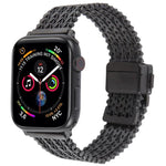Correia de Relógio Metálica em Malha de Aço com Fecho Magnético de Pressão, Para Apple Watch 46mm / 49mm / 45mm / 44mm, Para Apple Watch 42mm / 41mm / 40mm / 38mm
