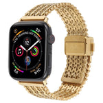 Correia de Relógio Metálica em Malha de Aço com Fecho Magnético de Pressão, Para Apple Watch 46mm / 49mm / 45mm / 44mm, Para Apple Watch 42mm / 41mm / 40mm / 38mm