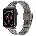 Correia de Relógio Metálica em Malha de Aço com Fecho Magnético de Pressão, Para Apple Watch 46mm / 49mm / 45mm / 44mm, Para Apple Watch 42mm / 41mm / 40mm / 38mm