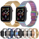 Correia de Relógio Metálica em Malha de Aço com Fecho Magnético de Pressão, Para Apple Watch 46mm / 49mm / 45mm / 44mm, Para Apple Watch 42mm / 41mm / 40mm / 38mm