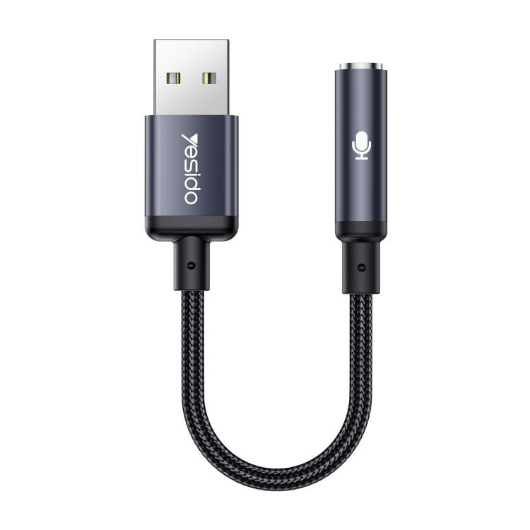 Adaptador de Áudio USB para 3,5mm em Liga de Alumínio Yesido YAU46, YAU46