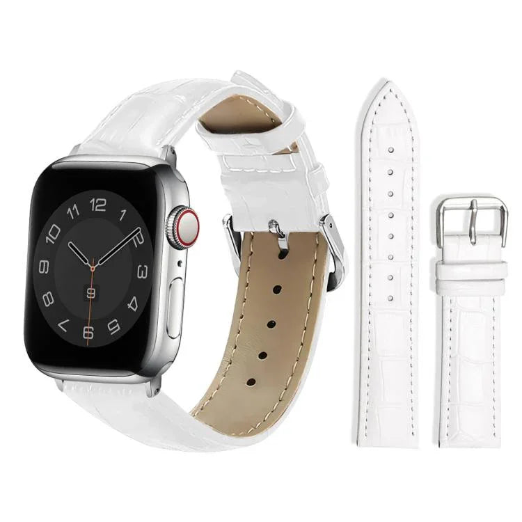 Correia de Relógio em Pele com Textura de Bambu e Fivela de Pino xDfind, Para Apple Watch 42 / 44 / 45 / 46 / 49mm, Para Apple Watch 38 / 40 / 41 / S10 42mm