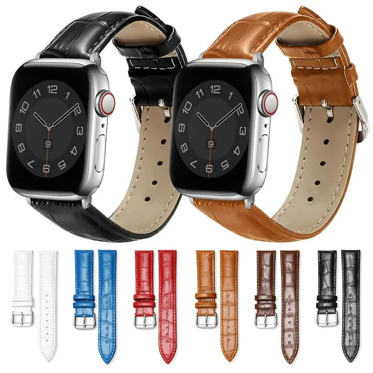 Correia de Relógio em Pele com Textura de Bambu e Fivela de Pino xDfind, Para Apple Watch 42 / 44 / 45 / 46 / 49mm, Para Apple Watch 38 / 40 / 41 / S10 42mm