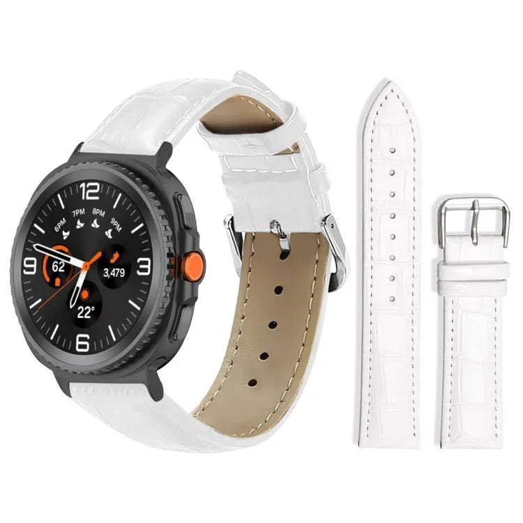 xDfind Bamboo Texture Pin Buckle Leather Watch Band, For Samsung Galaxy Watch Ultra / Ultra 2025 22mm, For Samsung Galaxy Watch8 / Wacth8 Classic 22mm, For Samsung Galaxy Watch7 / FE / 6 / 5 / 4 20mm, For Samsung Galaxy Fit3 SM-R390 20mm