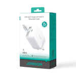 Carregador Rápido GaN 67W USB-C / Type-C JOYROOM JR-TCL06 com Cabo Retrátil, Ficha UK