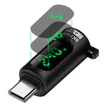 Adaptador Tipo-C para Tipo-C 240W com ecrã digital e interruptor