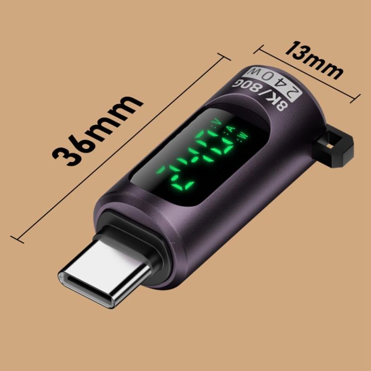 Adaptador Tipo-C para Tipo-C 240W com ecrã digital e interruptor