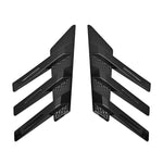 1 Pair Car Rear Windshield Air Cent Shark Fin Decorative Sticker, Carbon Pattern, Bright Black