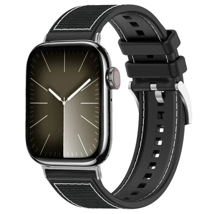 Correia de Relógio Híbrida em Nylon Trançado e Silicone xDfind, Para Apple Watch 42 / 44 / 45 / 46 / 49mm 22mm, Para Apple Watch 38 / 40 / 41 / S10 42mm 20mm