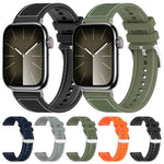 Correia de Relógio Híbrida em Nylon Trançado e Silicone xDfind, Para Apple Watch 42 / 44 / 45 / 46 / 49mm 22mm, Para Apple Watch 38 / 40 / 41 / S10 42mm 20mm