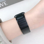 Correia de Relógio em Aço Inoxidável com Fivela Destacável Lateral de Três Contas, Para Apple Watch 46mm / 49mm / 45mm / 44mm, Para Apple Watch 42mm / 41mm / 40mm / 38mm