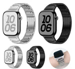 Correia de Relógio em Aço Inoxidável com Fivela Destacável Lateral de Três Contas, Para Apple Watch 46mm / 49mm / 45mm / 44mm, Para Apple Watch 42mm / 41mm / 40mm / 38mm