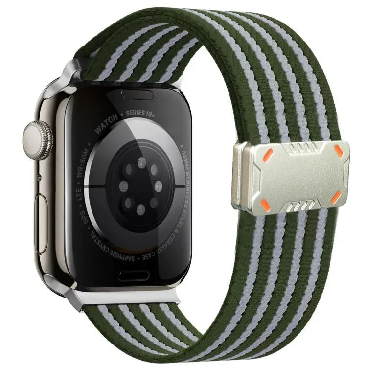 Correia de Relógio em Nylon com Fivela Magnética Mecha Armor, Para Apple Watch 46mm / 49mm / 45mm / 44mm, Para Apple Watch 42mm / 41mm / 40mm / 38mm