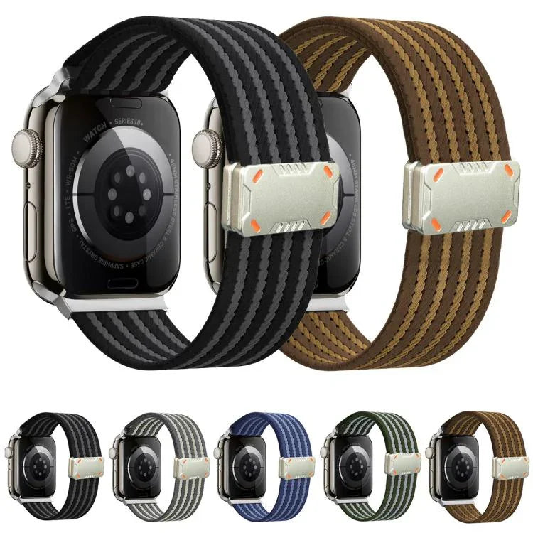 Correia de Relógio em Nylon com Fivela Magnética Mecha Armor, Para Apple Watch 46mm / 49mm / 45mm / 44mm, Para Apple Watch 42mm / 41mm / 40mm / 38mm