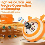 Microscópio Eletrónico Digital Infantil HM020F Ecrã IPS 2,0 polegadas, HM020F
