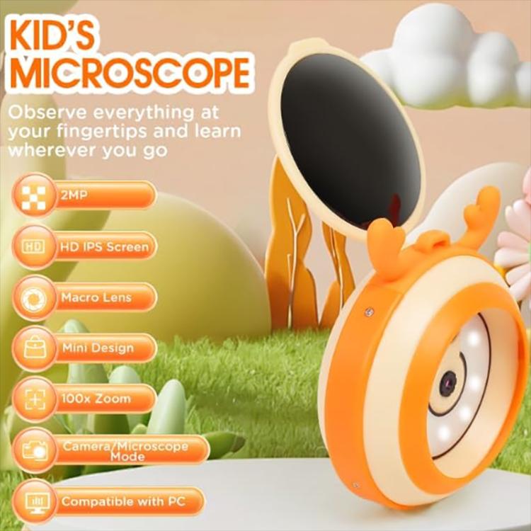 Microscópio Eletrónico Digital Infantil HM020F Ecrã IPS 2,0 polegadas, HM020F
