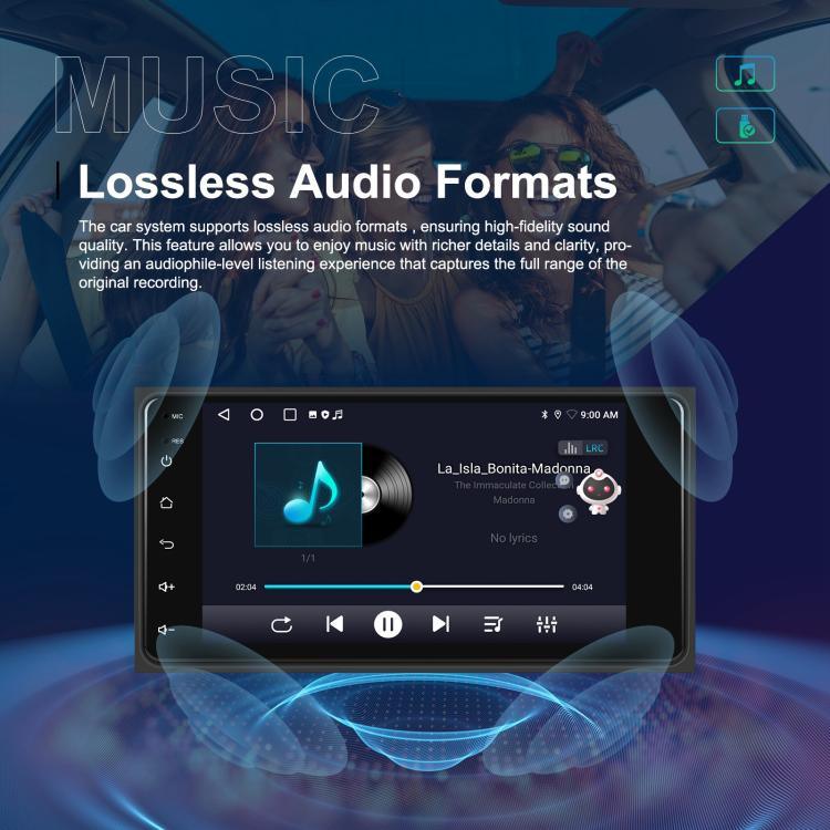 Para Toyota COROLLA Android 15 7 polegadas Wireless CarPlay Player para Carro Controlo Central Navegador para Carro, Standard, Standard+AHD+Microfone