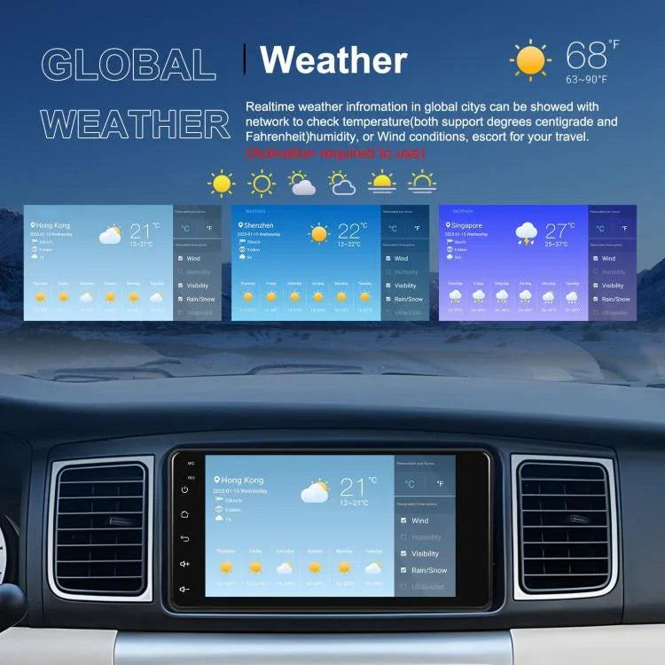 Para Toyota COROLLA Android 15 7 polegadas Wireless CarPlay Player para Carro Controlo Central Navegador para Carro, Standard, Standard+AHD+Microfone