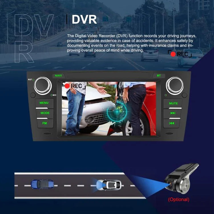 Para BMW Série 3 E90 Android 15 7 polegadas CarPlay Navegador para Carro Máquina Integrada de Imagem de Reversão, Standard, Standard+AHD+Microfone