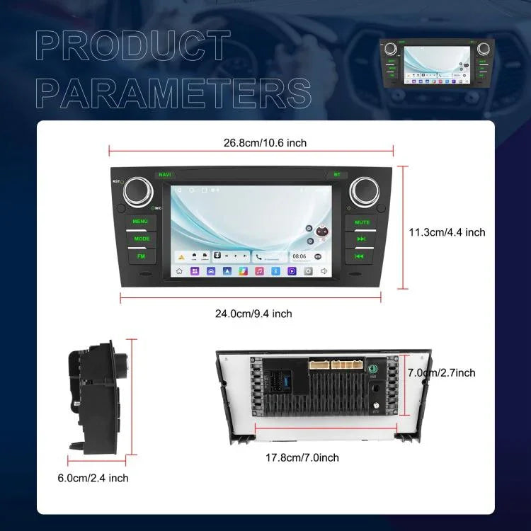 Para BMW Série 3 E90 Android 15 7 polegadas CarPlay Navegador para Carro Máquina Integrada de Imagem de Reversão, Standard, Standard+AHD+Microfone