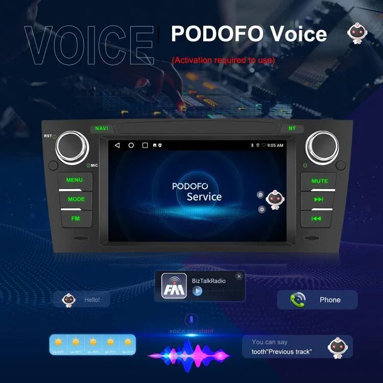 Para BMW Série 3 E90 Android 15 7 polegadas CarPlay Navegador para Carro Máquina Integrada de Imagem de Reversão, Standard, Standard+AHD+Microfone
