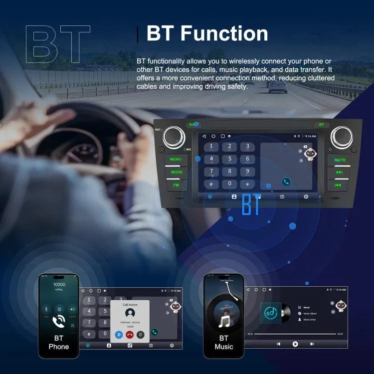 Para BMW Série 3 E90 Android 15 7 polegadas CarPlay Navegador para Carro Máquina Integrada de Imagem de Reversão, Standard, Standard+AHD+Microfone