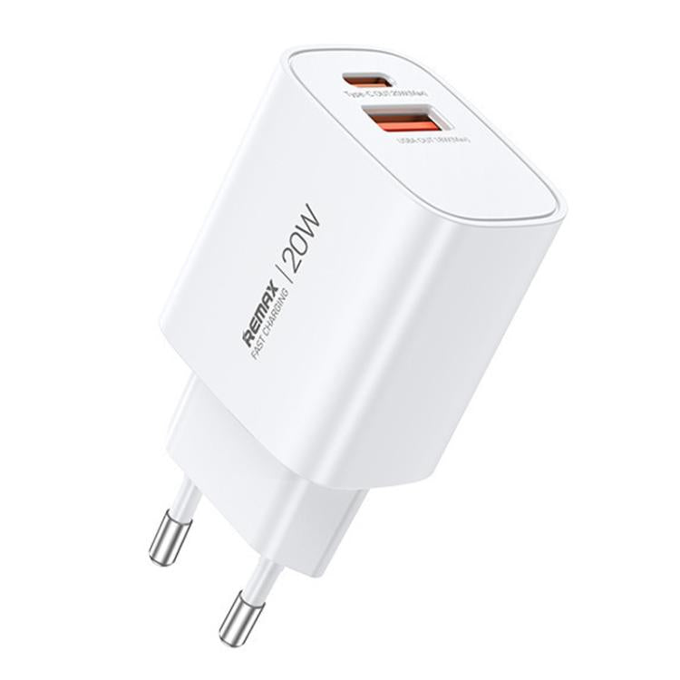 Carregador Rápido GaN 20W USB e Type-C REMAX U187-AC, Ficha UE, Ficha UK