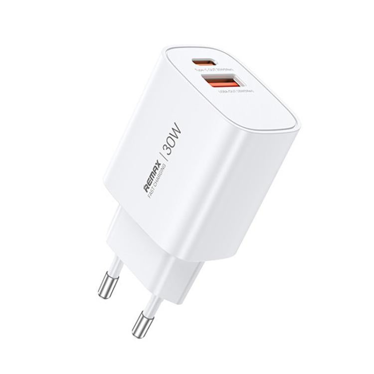 Carregador Rápido GaN 30W USB e Type-C REMAX U187, Ficha UE, Ficha UK
