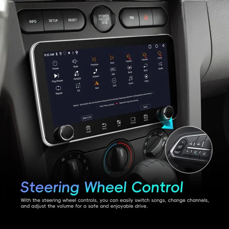 Ecrã de 10,36 polegadas Android 15 CarPlay Navegador Máquina Integrada com Duplo Botão, Standard, Standard+AHD+Microfone