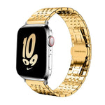 Correia de Relógio em Aço Inoxidável Maciço com Sete Contas xDfind, Para Apple Watch 42 / 44 / 45 / 46 / 49mm 22mm, Para Apple Watch 38 / 40 / 41 / S10 42mm 20mm