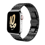Correia de Relógio em Aço Inoxidável Maciço com Sete Contas xDfind, Para Apple Watch 42 / 44 / 45 / 46 / 49mm 22mm, Para Apple Watch 38 / 40 / 41 / S10 42mm 20mm