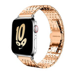 Correia de Relógio em Aço Inoxidável Maciço com Sete Contas xDfind, Para Apple Watch 42 / 44 / 45 / 46 / 49mm 22mm, Para Apple Watch 38 / 40 / 41 / S10 42mm 20mm