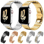 Correia de Relógio em Aço Inoxidável Maciço com Sete Contas xDfind, Para Apple Watch 42 / 44 / 45 / 46 / 49mm 22mm, Para Apple Watch 38 / 40 / 41 / S10 42mm 20mm