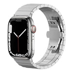 Correia de Relógio em Aço Inoxidável Maciço com Uma Conta de Bambu xDfind, Para Apple Watch 42 / 44 / 45 / 46 / 49mm 22mm, Para Apple Watch 38 / 40 / 41 / S10 42mm 20mm