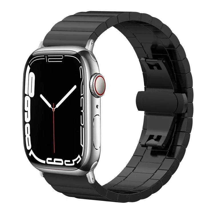Correia de Relógio em Aço Inoxidável Maciço com Uma Conta de Bambu xDfind, Para Apple Watch 42 / 44 / 45 / 46 / 49mm 22mm, Para Apple Watch 38 / 40 / 41 / S10 42mm 20mm
