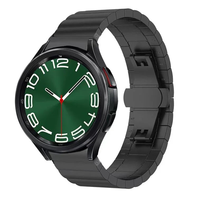 Pulseira de Relógio em Aço Inoxidável Maciço com Conta Única de Bambu xDfind, Para Samsung Galaxy Watch8 / Watch8 Classic 22mm, Para Samsung Galaxy Watch 7 / 6 / 5 / FE 20mm, Para Samsung Galaxy Fit3 SM-R390 18mm