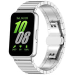 Pulseira de Relógio em Aço Inoxidável Maciço com Conta Única de Bambu xDfind, Para Samsung Galaxy Watch8 / Watch8 Classic 22mm, Para Samsung Galaxy Watch 7 / 6 / 5 / FE 20mm, Para Samsung Galaxy Fit3 SM-R390 18mm